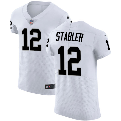 Nike Raiders #12 Kenny Stabler White Men's Stitched NFL Vapor Untouchable Elite Jersey - Click Image to Close